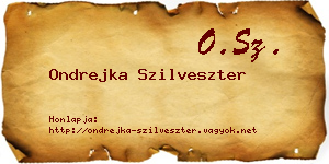Ondrejka Szilveszter névjegykártya